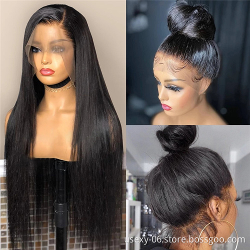 Transparent lace wig lace front wig human hair,360 lace frontal wig with baby hair,human hair wigs 360 full lace glueless wig